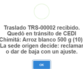 El aviso: 10 sacos siguen en tránsito, a nombre del CEDI