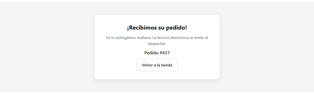 El pedido recibido