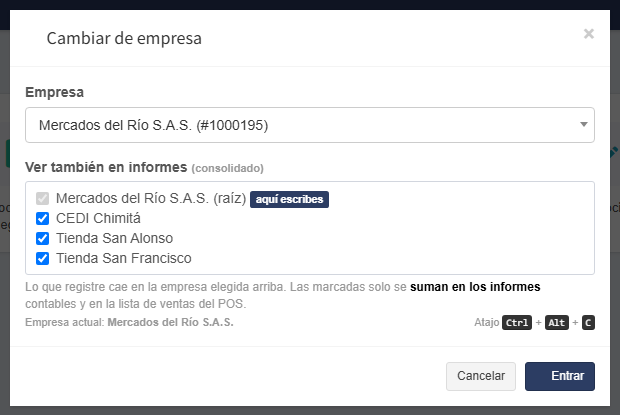 Las sedes en los informes